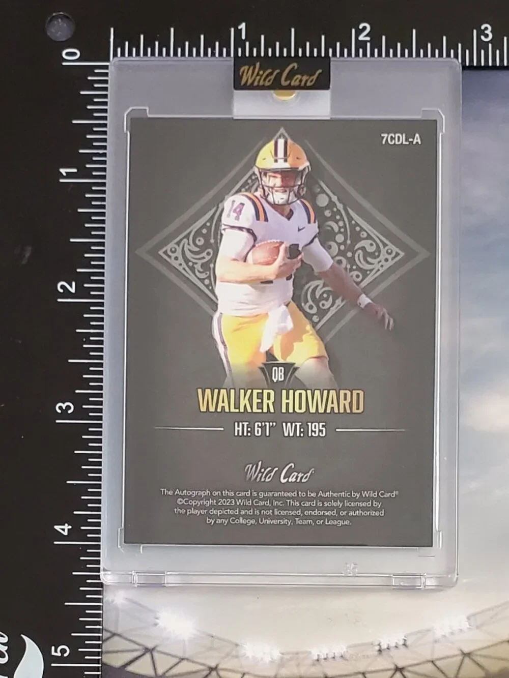 Walker Howard 2023 Wild Card 7 Card Stud Auto Left Diamond 1/1 Ole Miss